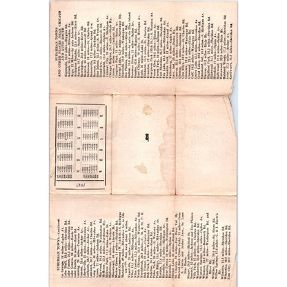 1945 Chicago Surface Lines Fold Out Area Map SE5