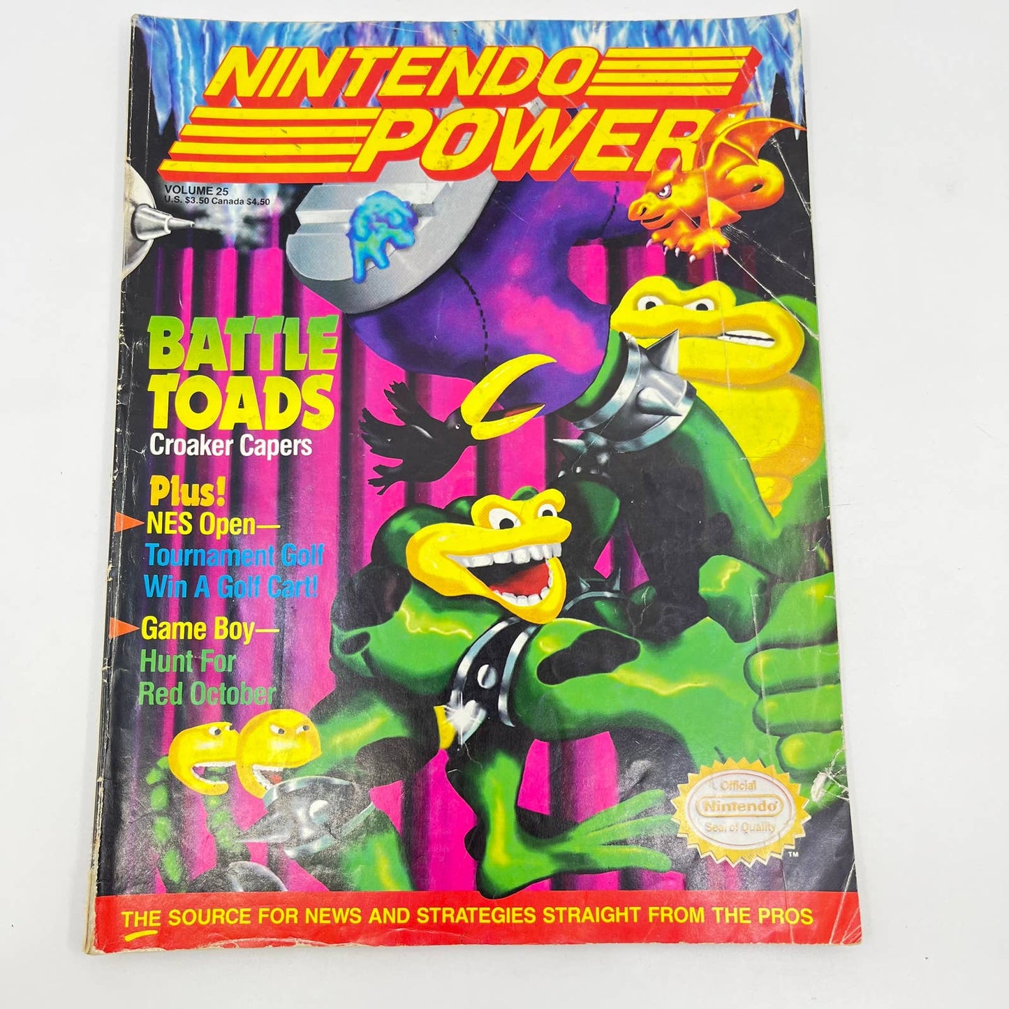 Nintendo Power Magazine Battletoads Issue Volume 25 June 1991 w/ Poster TE9