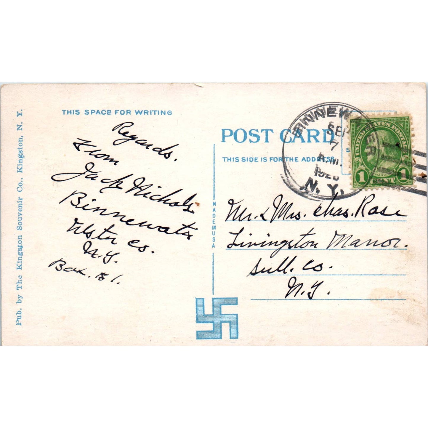 Scenes Near Binnewater NY c1920 Original Postcard TJ9-P2