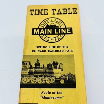 1949 Time Table Cripple Creek & Tin Cup Railroad-Chicago Railroad Fair EA1