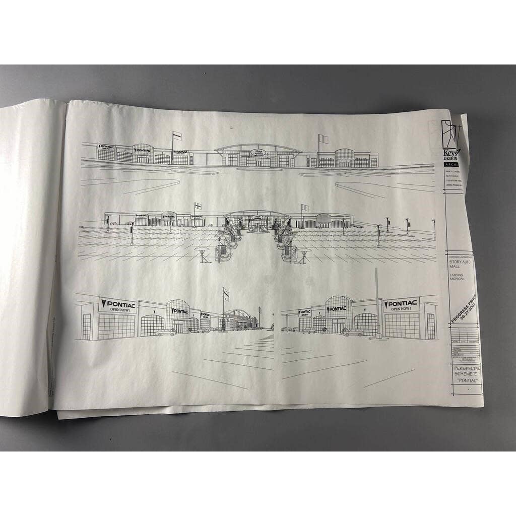 Vintage Set of Plans Blueprints for the Story Auto Mall in Lansing Michigan  RU1