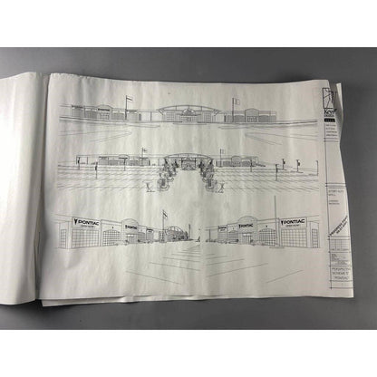 Vintage Set of Plans Blueprints for the Story Auto Mall in Lansing Michigan  RU1