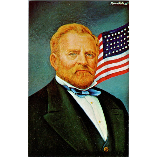 Ulysses S. Grant Portrait Morris Katz 1960s Original Postcard TK1-21