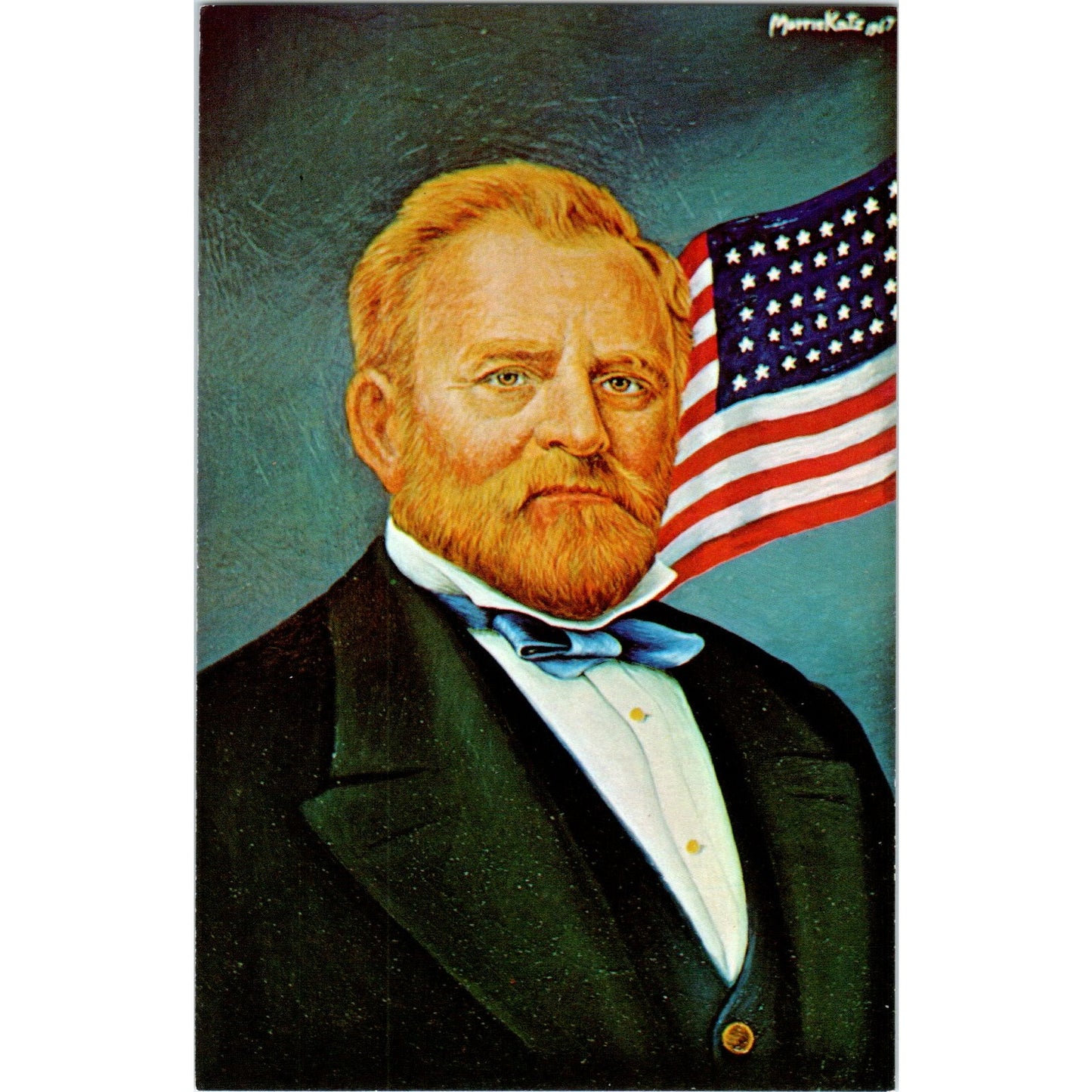 Ulysses S. Grant Portrait Morris Katz 1960s Original Postcard P2-1