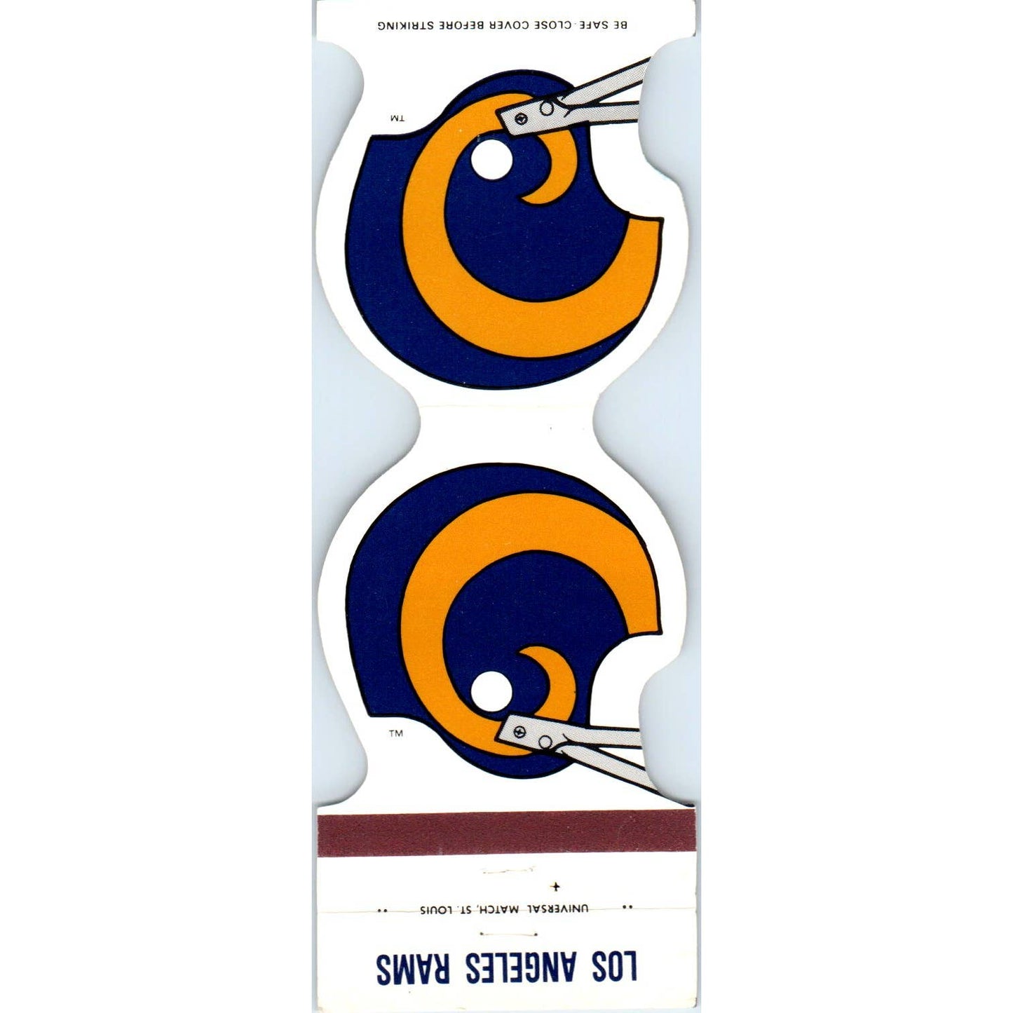 1980s Los Angeles Rams NFL Helmet Football Matchbook Cover SA1-M4