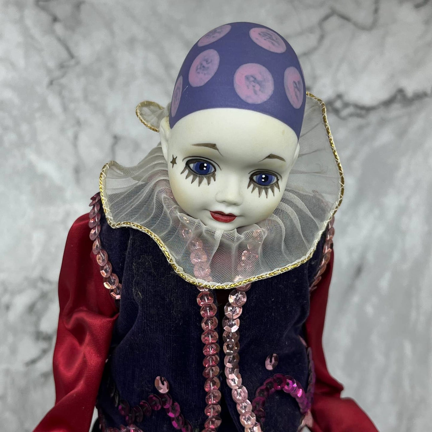 Madame Verte Clown Doll Le Petit Pierrot  Music Box Harlequin Pierrot 16”