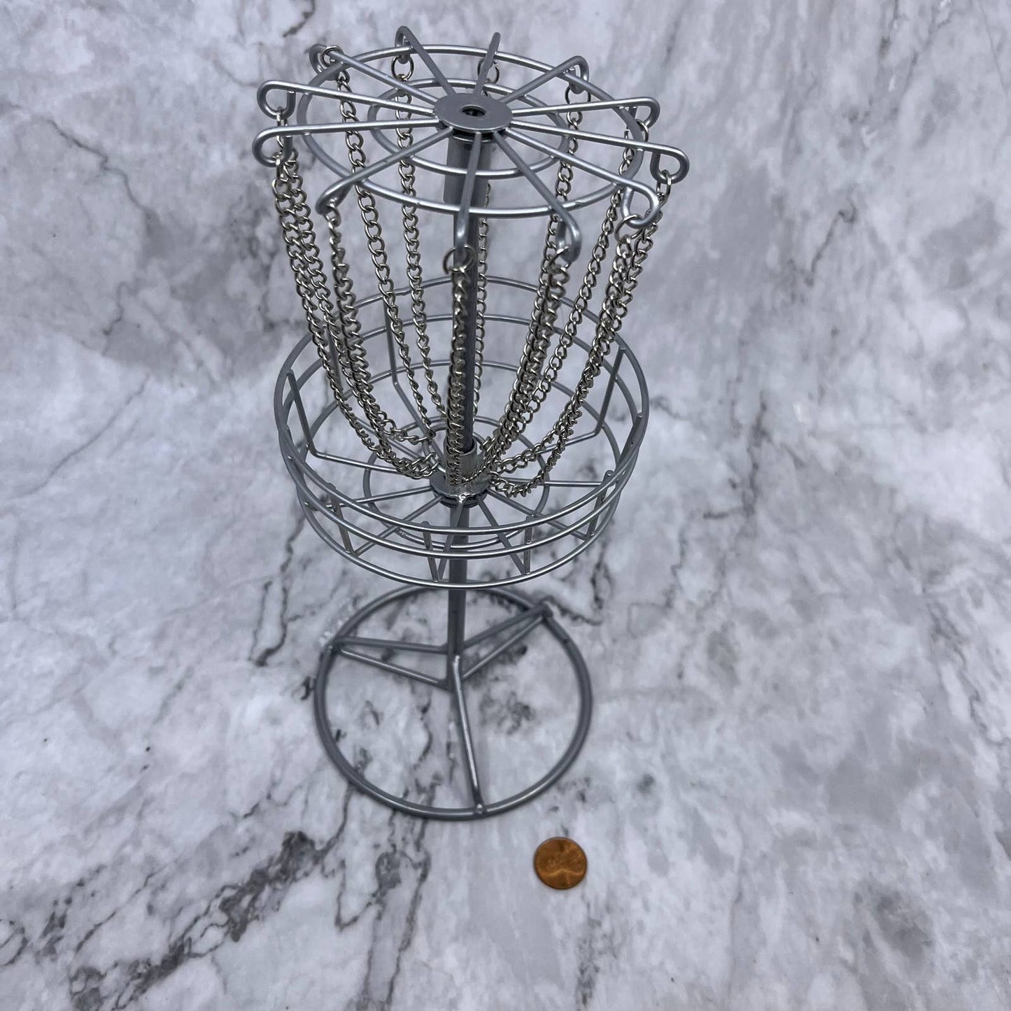 Miniature Metal Desktop Disc Golf Basket - 9 3/4" TH1