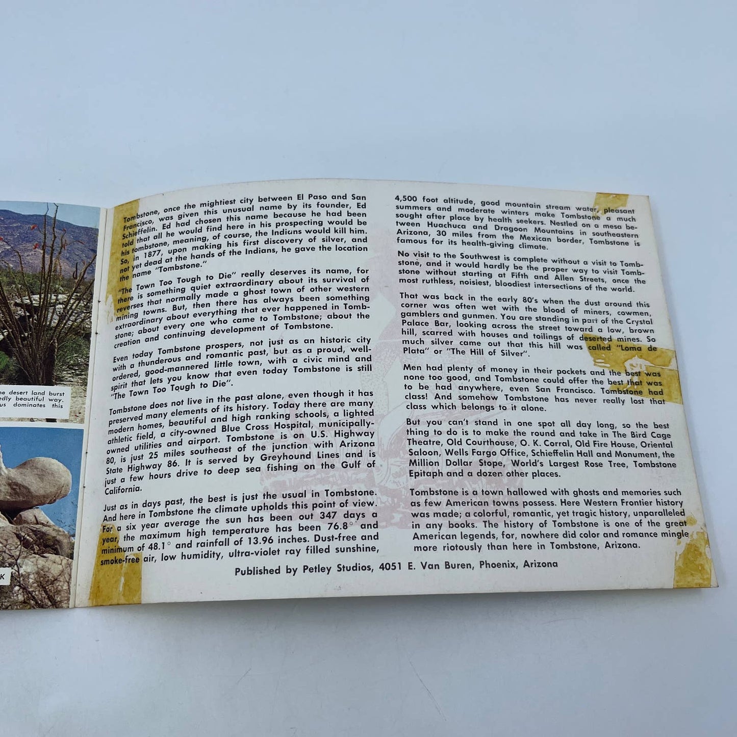 1950s Tombstone and Boot Hill Arizona Souvenir Booklet TH7