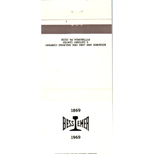 1969 Bessemer and Lake Erie Railroad Co Advertising Matchbook Cover MM10-3