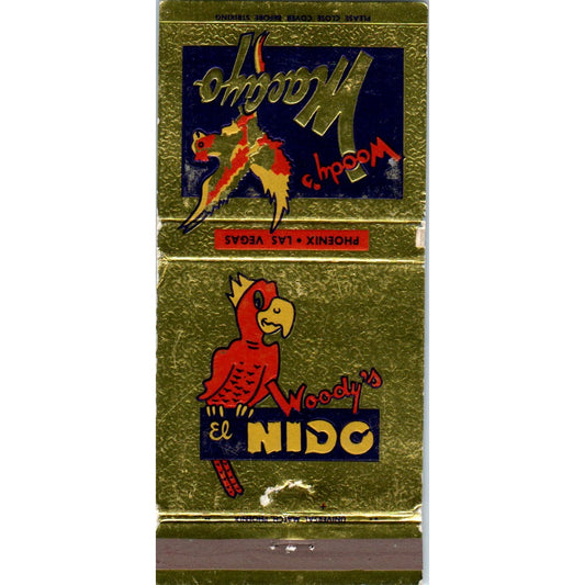 Woody's Famous Mexican Food Phoenix AZ Advertising Matchbook Cover MM10-3