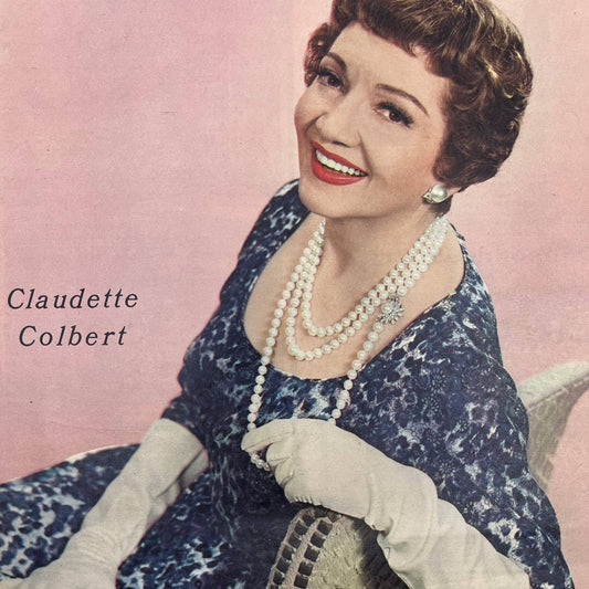 1959 CLAUDETTE COLBERT Sunday New York News Coloroto Magazine Cover Only FL4