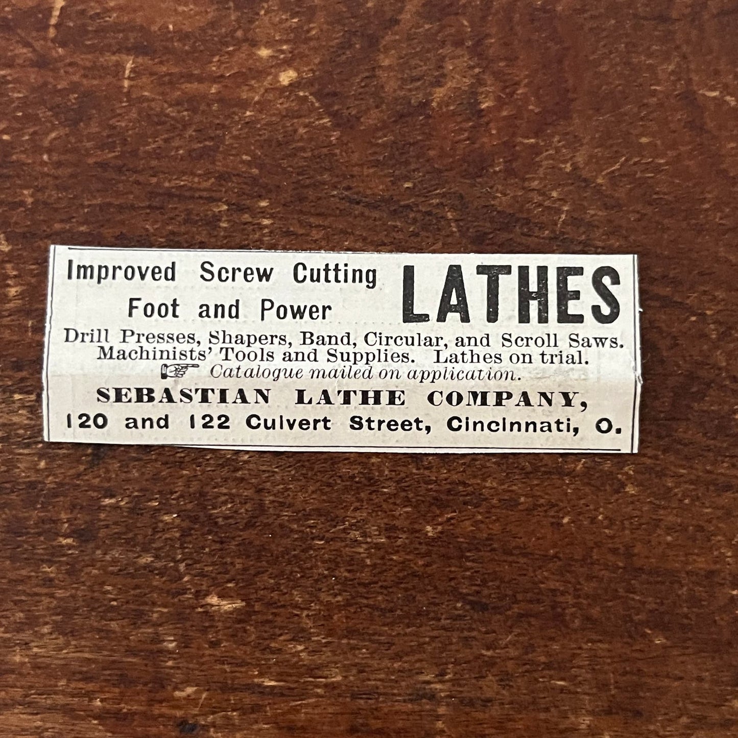 Sebastian Lathe Company Cincinnati OH Original Advertisement AD8-P28