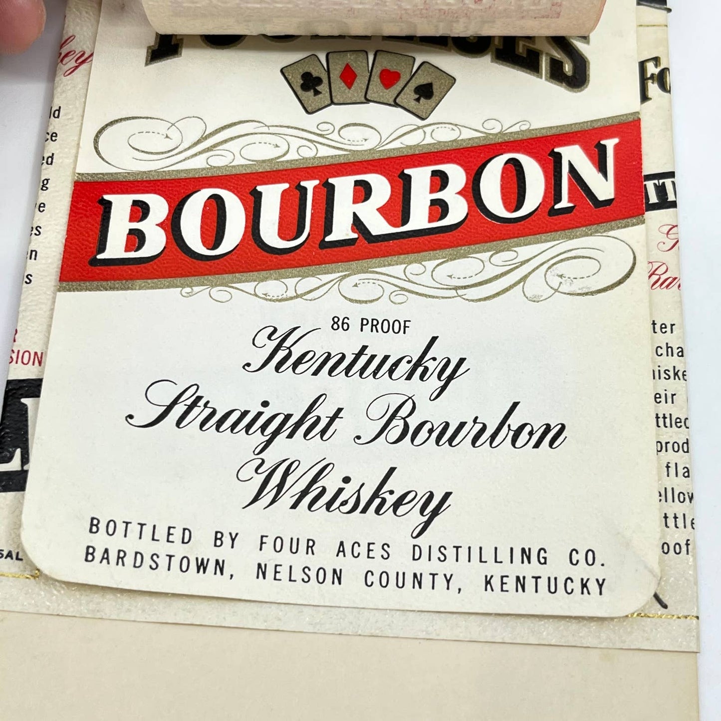Four Aces Bourbon Whiskey Label Set of 4 Four Aces Distilling Co Bardstown KY