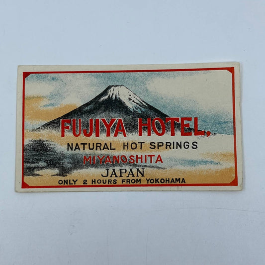 Fujiya Hotel Luggage Label Miyanoshita Japan Travel Advertising Mt. Fuji SC5