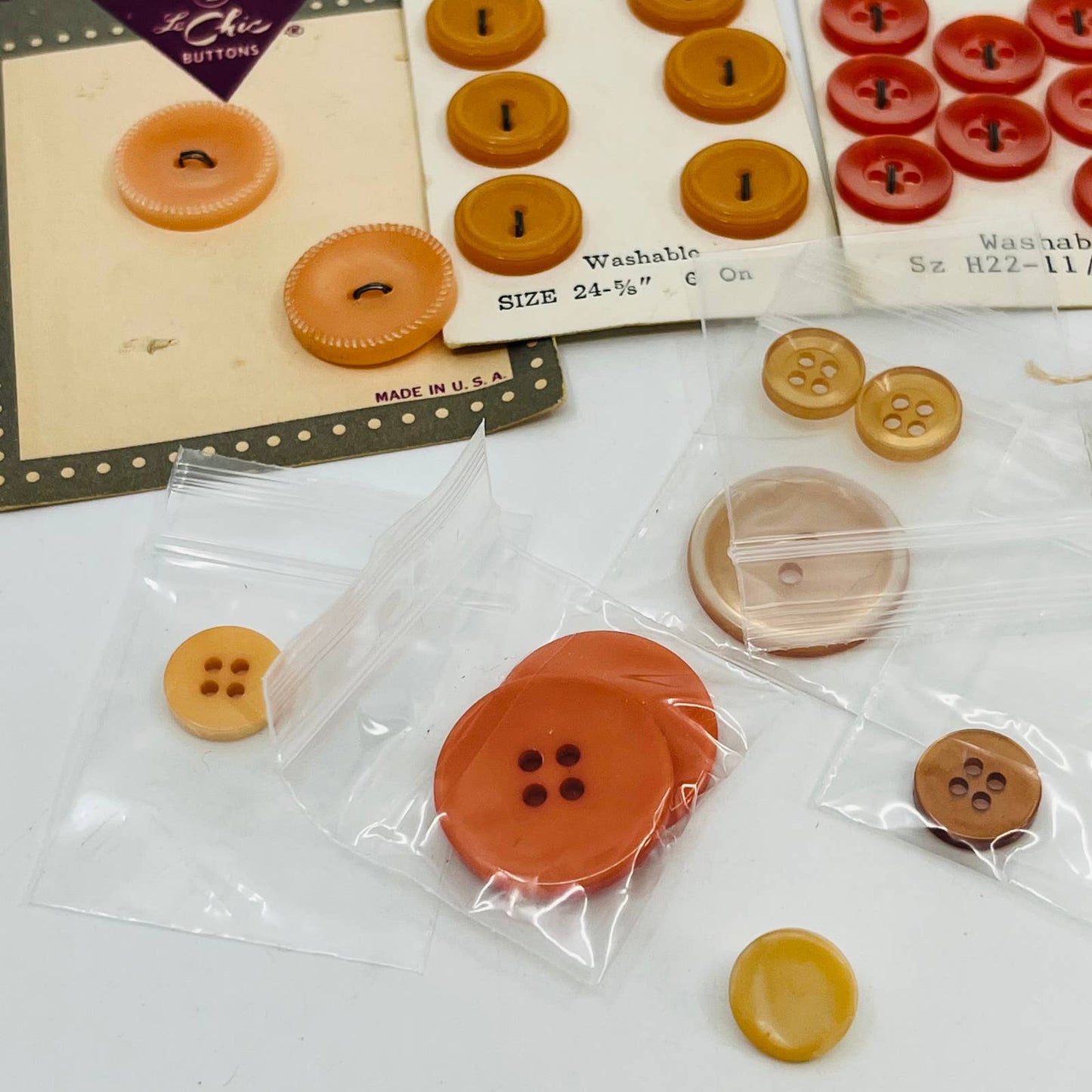 Lot of Vintage Peach Orange Buttons TA6