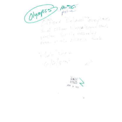 1983 Press Photo Track Relay Police Officer Deborah Toney Eleasa Brown 8x10" AD2