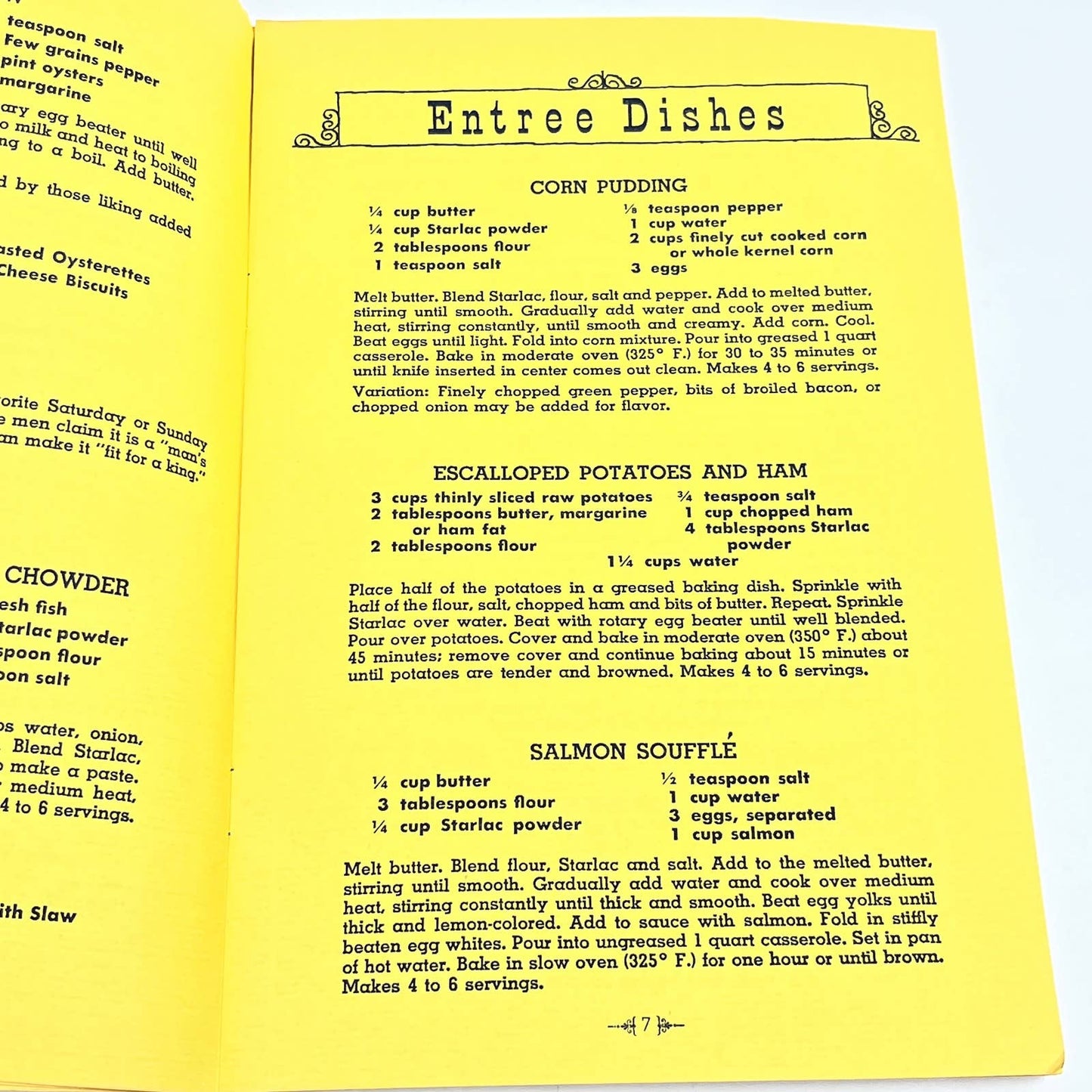 1952 Southern Recipes Featuring Starlac Cookbook Greensboro NC AB8