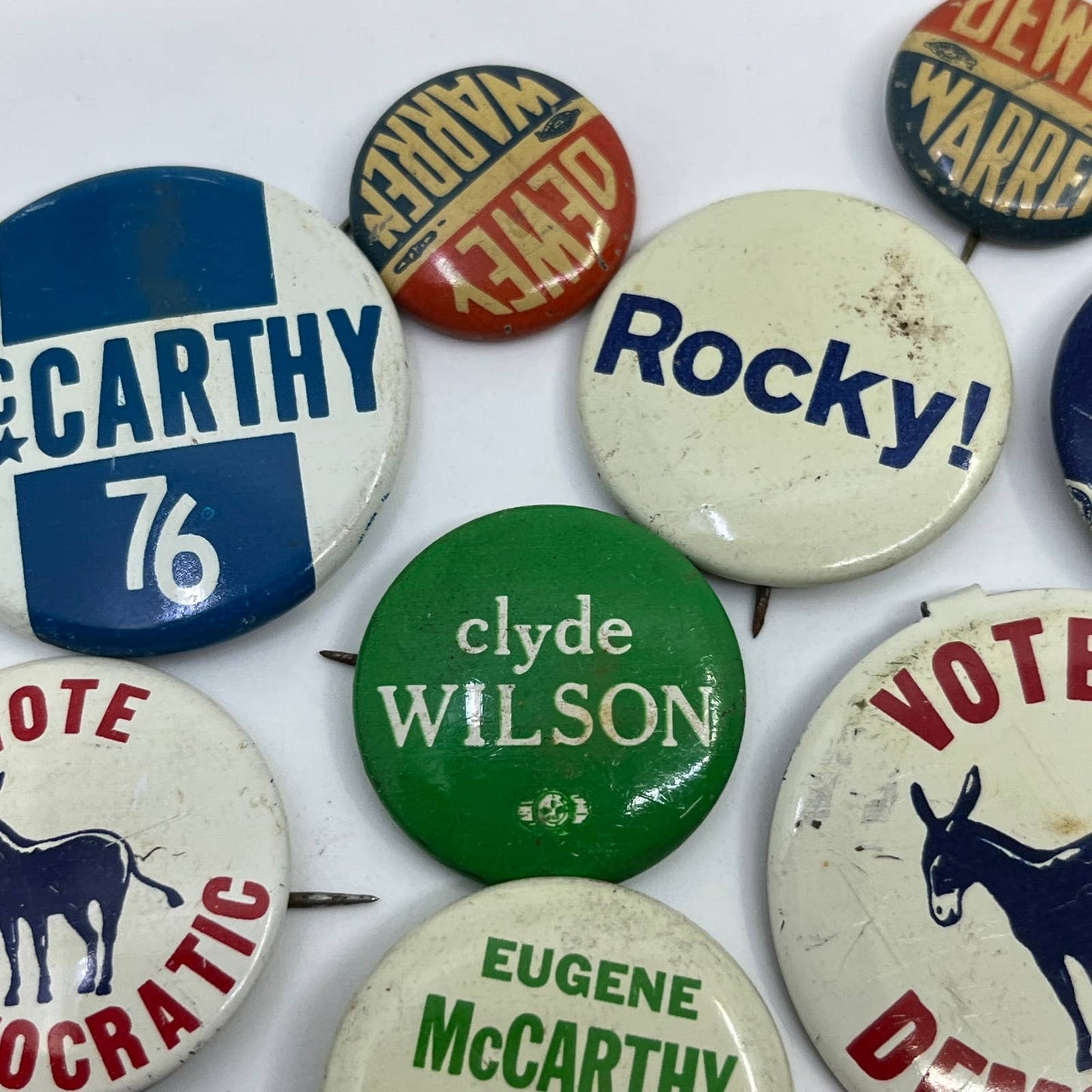 Lot of 14 Vintage Political Campaign Celluloid Pinback Buttons SE1