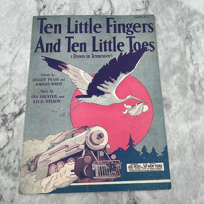 Ten Little Fingers Ten Little Toes Down in Tennessee 1921 Sheet Music TK2-SM4
