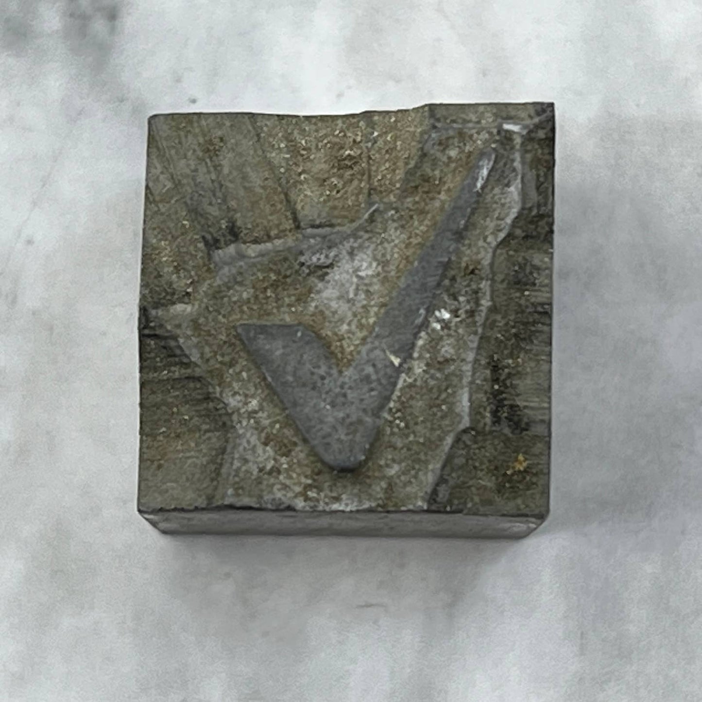 Vintage Printing Letterpress Printers Block Plate Checkmark Check Mark TJ517