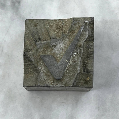 Vintage Printing Letterpress Printers Block Plate Checkmark Check Mark TJ517