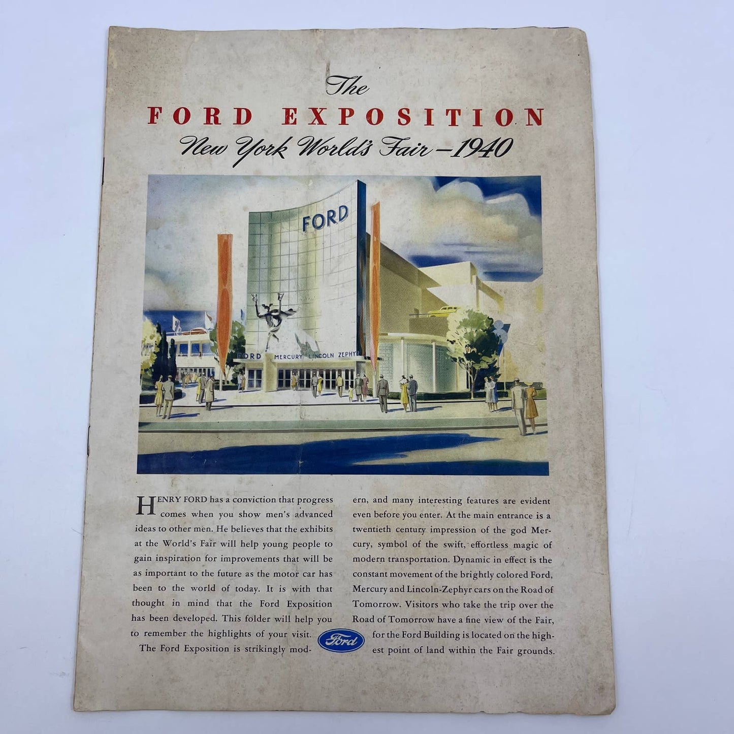 1940 New York World's Fair Ford Exposition Booklet & Map Center Spread FL5