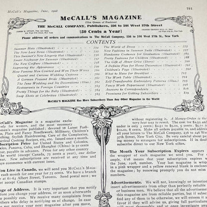 McCall's Magazine June 1908  Victorian Fashion Dressmaking TF7