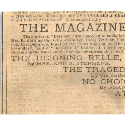 1878 Peterson's Magazine Ad - Wards American Mangles Clothes Iron J. Ward NY SF2