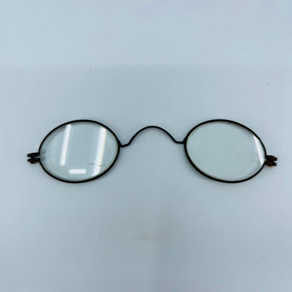 Antique 1860s Civil War Era Eyeglasses Metal Frame No Arms