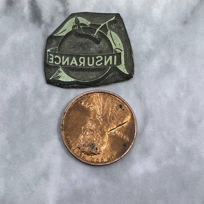 Vintage Printing Letterpress Printers Block Plate Insurance Apple TJ512