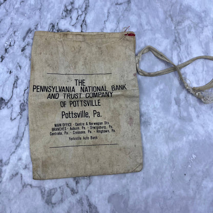 Vintage Coin Deposit Bag - Pennsylvania National Bank & Trust Pottsville PA TD8
