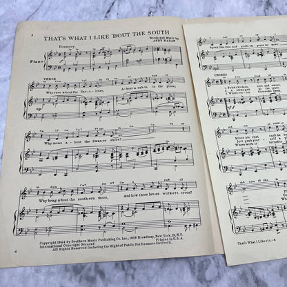 Vintage Sheet Music - That's What I Like 'Bout The South - Andy Razaf TI1