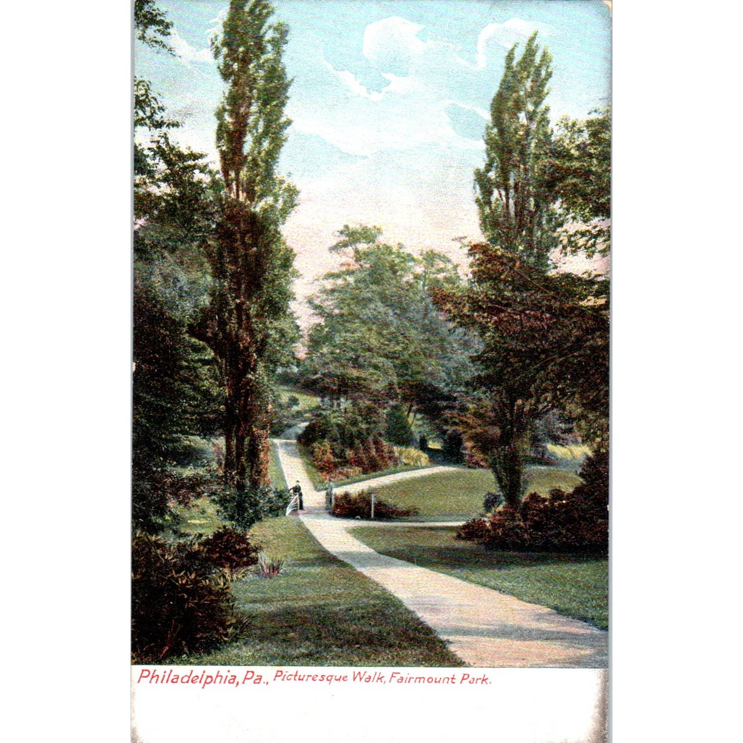 Vintage Postcard Picturesque Walk Fairmount Park Philadelphia PA TI1-1