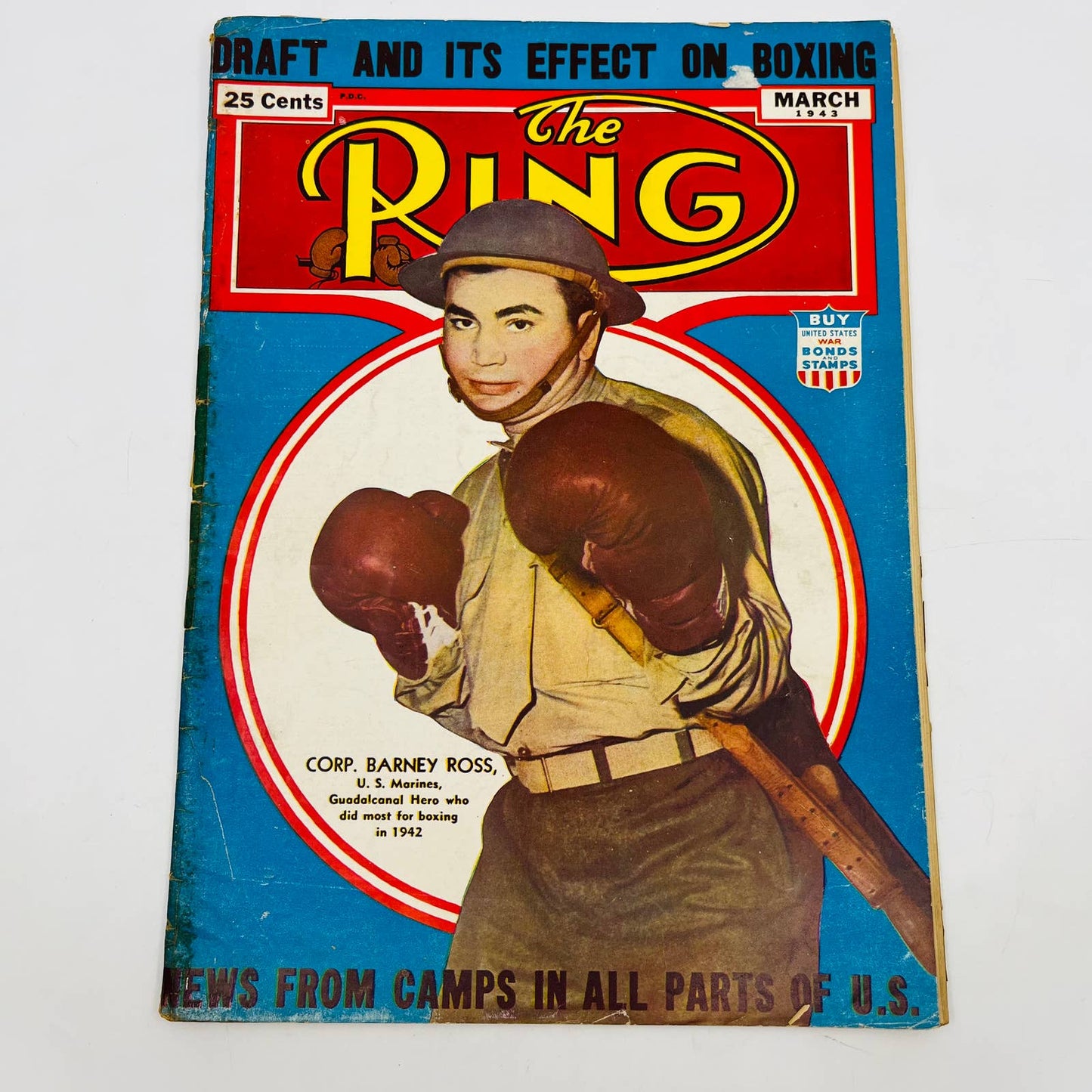 1943 Mar - The Ring Boxing Magazine – Corp. Barney Ross Cover WWII TA5