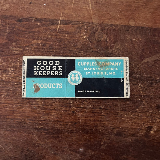 Cupples Company Manufacturers St. Louis MO Advertising Matchbook Cover SB3-M6