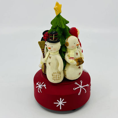 Hallmark Resin Christmas Tree Snowman Revolving Music Box Oh Christmas Tree TC1