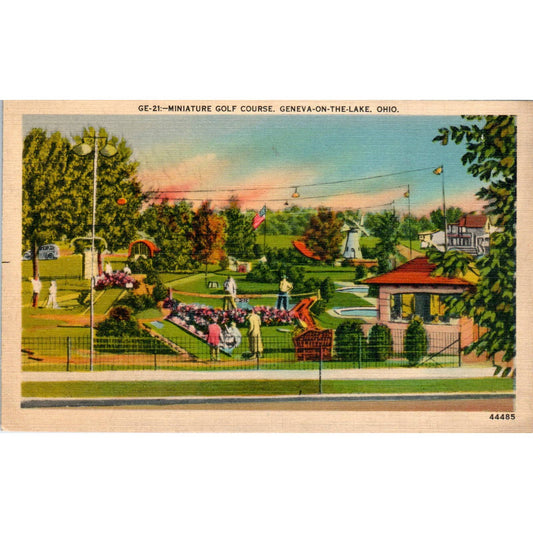 Miniature Golf Course Geneva-On-The-Lake Ohio Original Postcard TK1-23