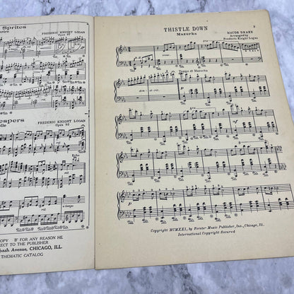 1921 Sheet Music -  Thistledown - Mazurka Maude Drake TI1