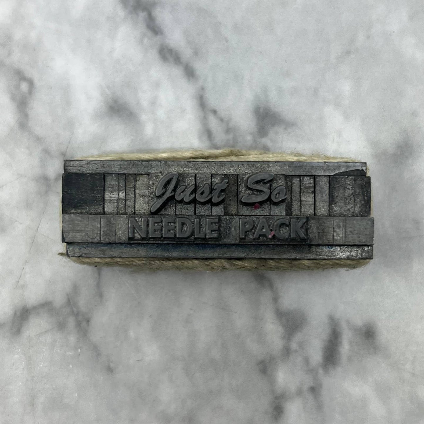 Vintage Printing Letterpress Printers Block Plate Just So Needle Pack TJ52