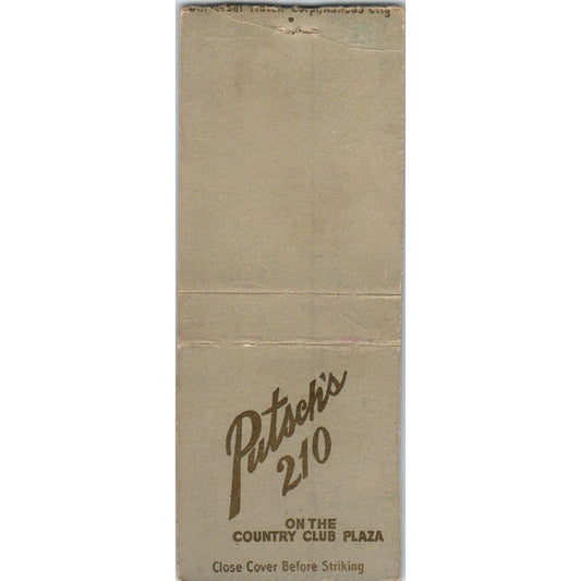 Putsch's 210 & Cafeteria Kansas City MO Advertising Matchbook Cover SA9-M5