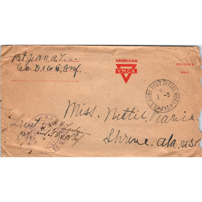 1919 WWI Letter and Envelope From Remagen Germany to Shreve AL AD6