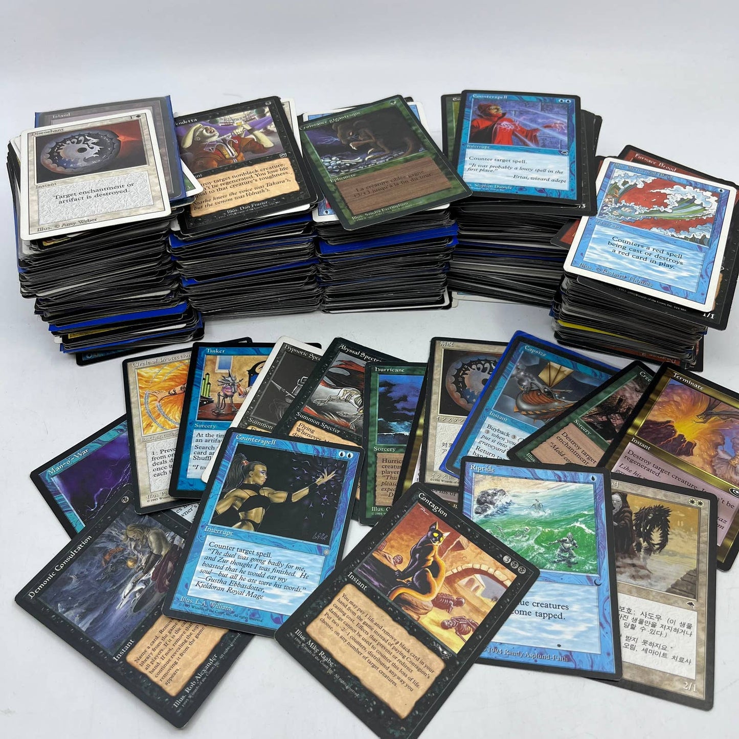 Large Lot of Vintage Magic The Gathering MTG Cards Mostly 90s Era