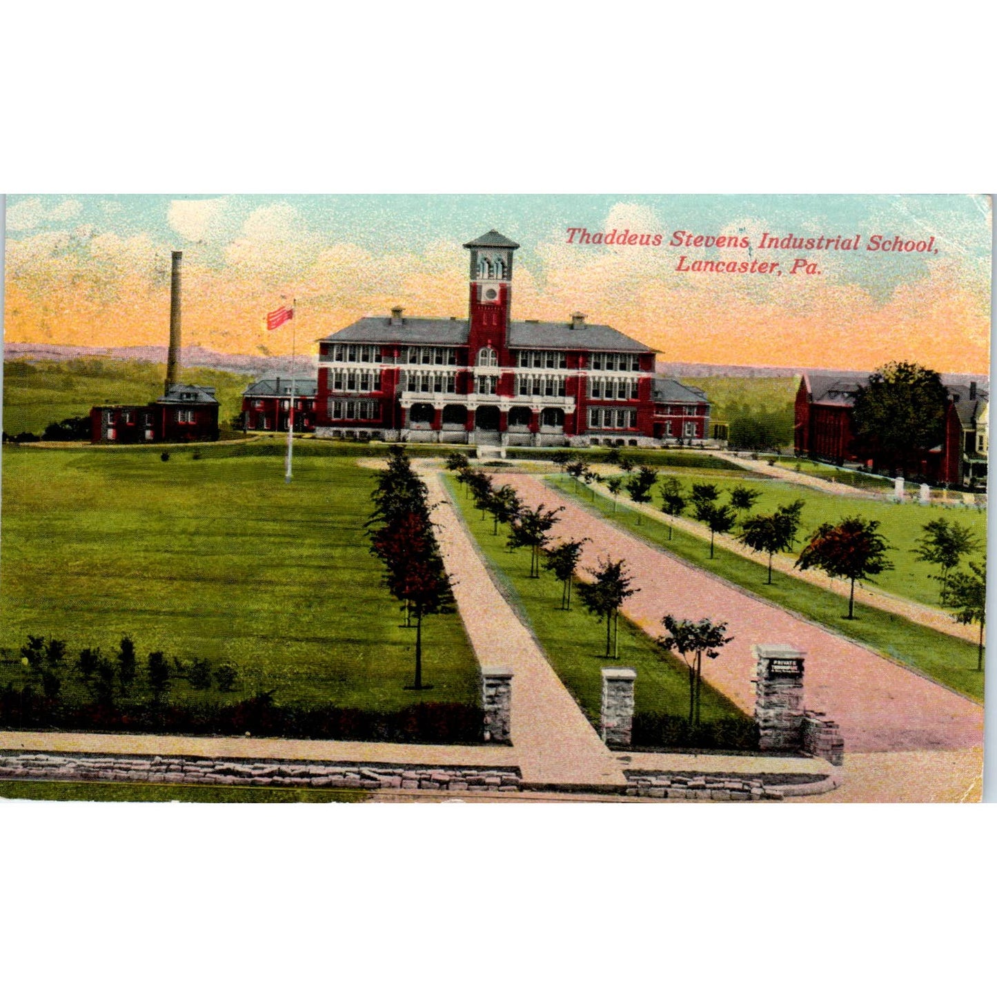1915 Postcard Thaddeus Stevens Industrial School Lancaster PA TD8-P2