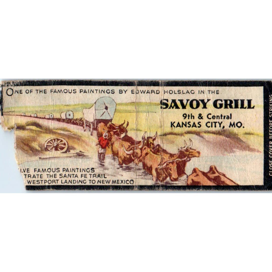 Savoy Grill Kansas City MO Advertising Matchbook Cover SA9-M6