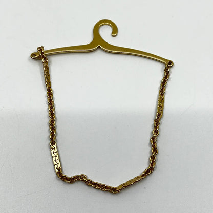 Vintage MCM Gold Tone Tie Chain Over Button Hanger Tie Bar Chain Clip SD4