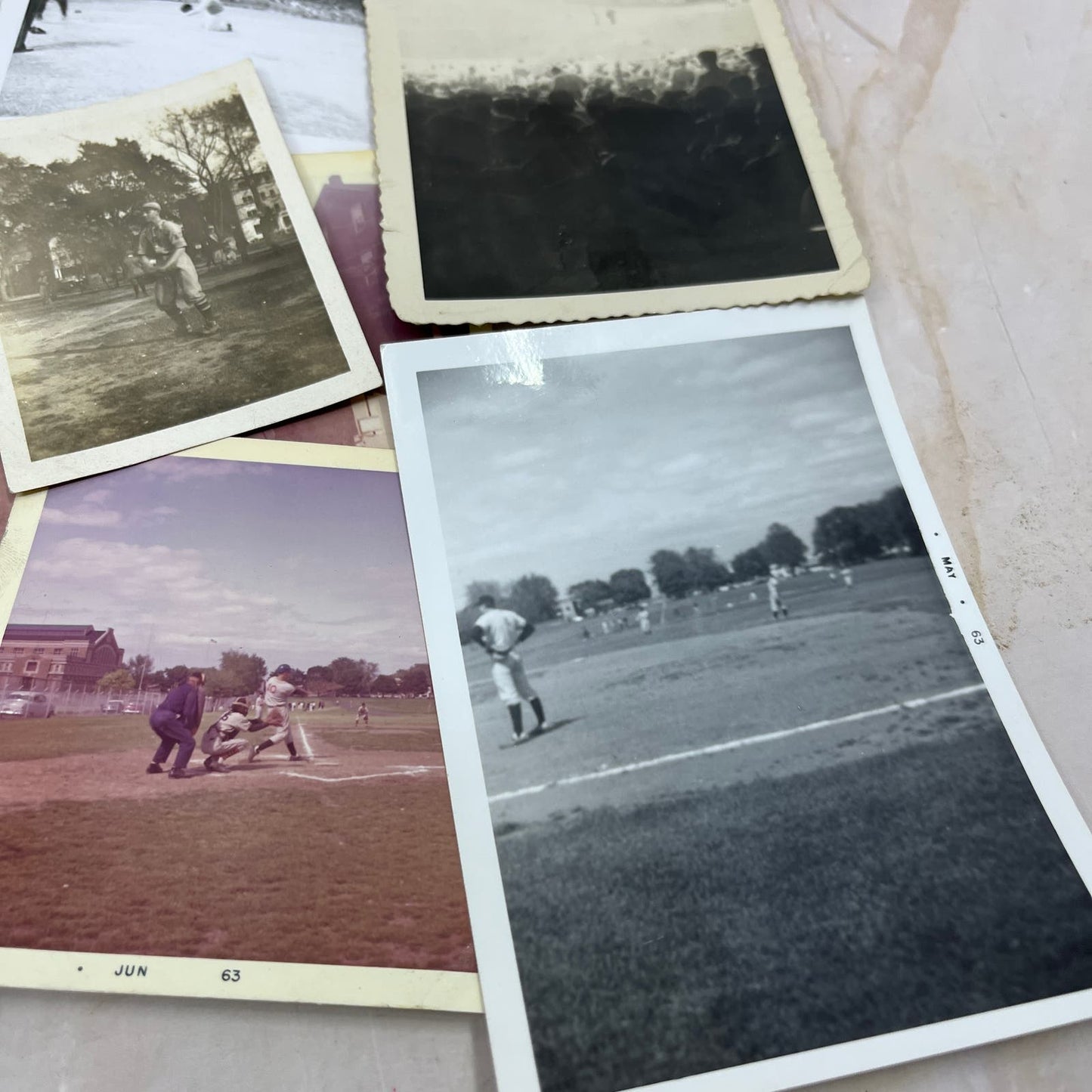 Large lot of 19 Early Original Photographs of People Playing Baseball TJ9