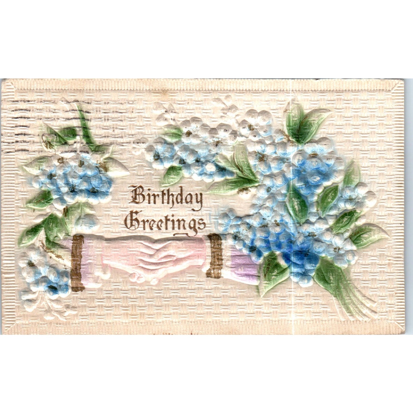 1918 Scranton Birthday Airbrushed Embossed Forget Me Not Postcard P2-5