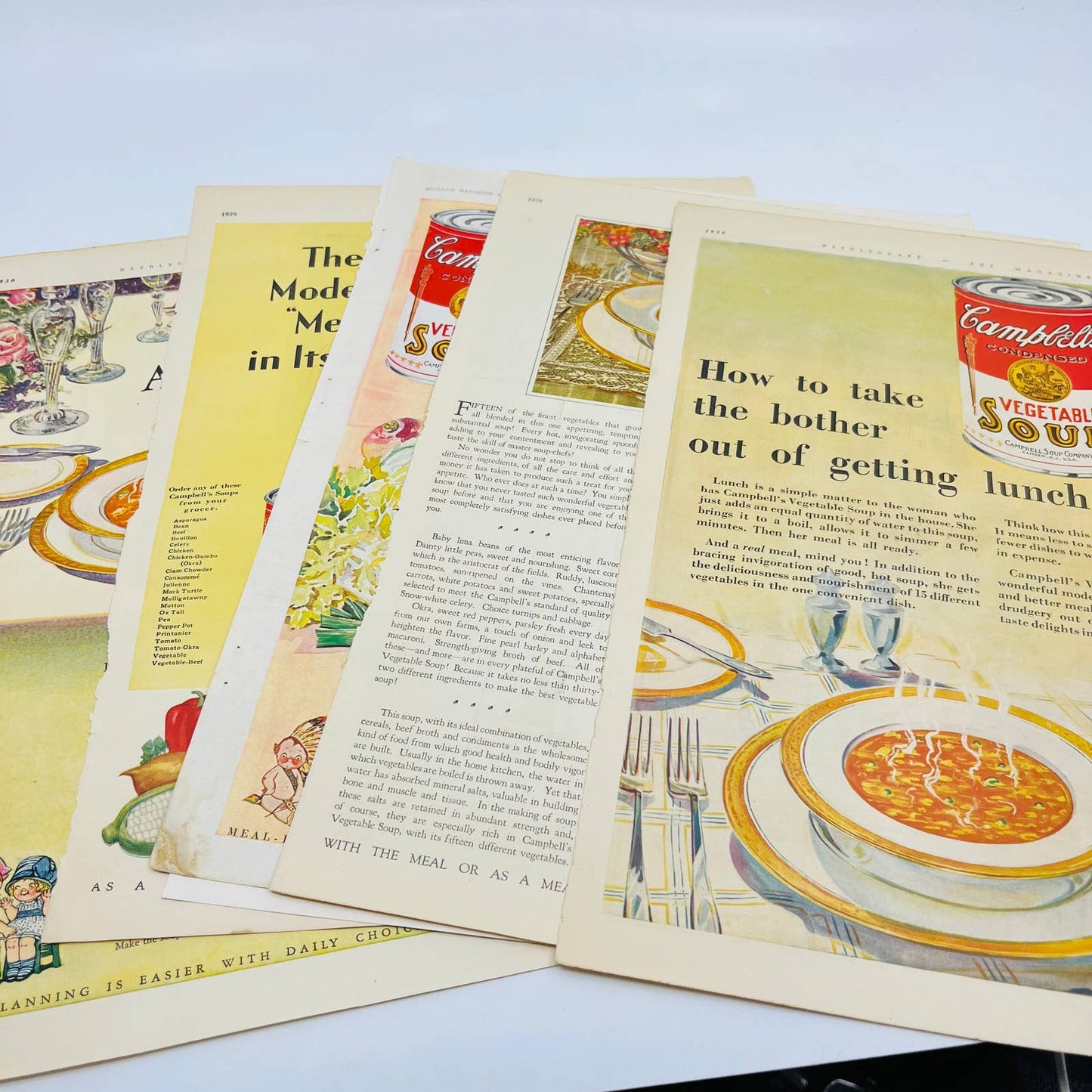 1925-60s HUGE Lot of ~30 Campbells Soup Advertisements TA8