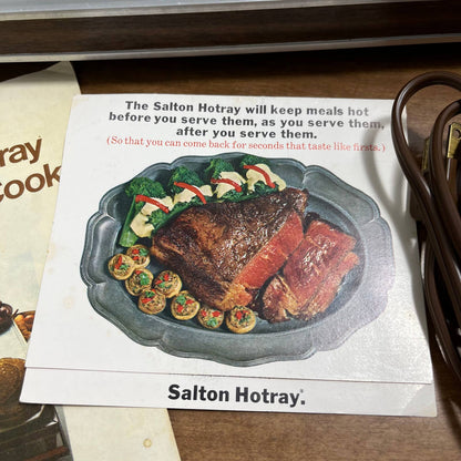 1960s Salton Hotray Automatic Food Warmer H-110  w/ INSERTS Tested Works TG9