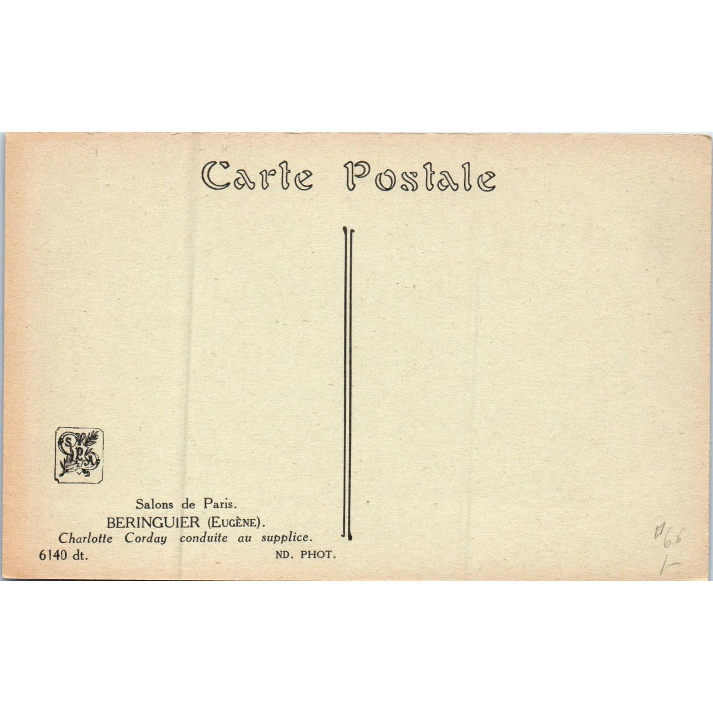 Salons de Paris Beringuier (Eugene) Charlotte Corday Original Postcard TK1-P20